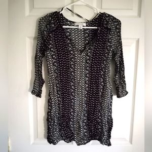 Adam Levine Pink Designs Prints Vintage Bohemian Front Tie Tasselled Top- SZ:XS